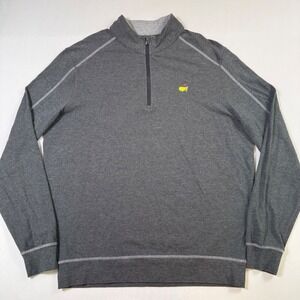 Masters Tech Pullover Mens Medium Gray 1/4 Zip Performance Golf Sweater Augusta